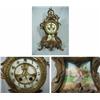 Image 1 : GILBERT TIME AND STRIKE ART NOVEAU GILDED POT METAL; BROKEN SIDE ORNAMENT; WRONG PENDULUM; VISIBLE E