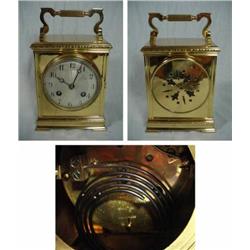 FRENCH EMPIRE MARKED VINCENT; BLACK ENGRAVED WITH BRASS AND MOTHER OF PEARL INLAYS; INLAY IN HEAD ST