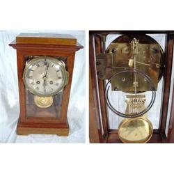 B & W GERMAN PATENT DRP TIME AND STRIKE WOOD "CRYSTAL REGULATOR" WITH ORIGINAL BEVELED GLASS ALL ARO