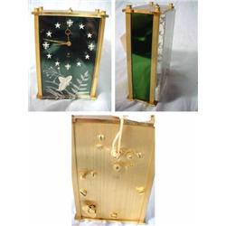 LECOULTRE EIGHT DAY ALARM CLOCK WITH MUSIC "WHEN IRISH EYES ARE SMILING" 1960'S ENGRAVED PLASTIC CRY