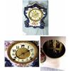 Image 1 : GILBERT MODEL 417 COBALT BLUE CHINA MANTEL TIME AND STRIKE 8 DAY AMERICAN SASH WITH PORCELAIN DIAL. 