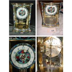 FRENCH CRYSTAL REGULATOR WITH CONVEX FRONT CASE HS BEEN COMPLETELY REPOLISHED AND PLATED; CHAMPLEVE;