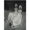 Image 1 : CUT CRYSTAL CRUET SET INCLUDING TRAY, DRESSING BOTTLES WITH BEAUTIFUL PRISMED STOPPERS, SUGAR BOWL W