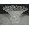Image 1 : PRESSED GLASS PEDESTAL FRUIT BOWL IN THE DAISY BUTTON PATTERN. 6"X10.5".