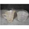 Image 1 : PRESSED GLASS CREAM AND SUGAR TWO-PIECE SET  3.5"X4" AND 4"X4.25"