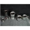 Image 1 : COLLECTION OF PEWTER CUPS INCLUDING TWO MATCHING EALES, SHEFFIELD ENGLAND MUGS 3.5"X2.5", AND MATCHI