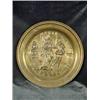 Image 1 : BRASS EMBOSSED ROUND TRAY DEPICTING AN OUTDOOR SCENE 16.5".