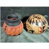Image 1 : TWO NATIVE AMERICAN ART OBJECTS INCLUDING A SIGNED NATIVE AMERICAN CERAMIC POT HANDPAINTED IN RUSTS 
