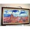 Image 1 : FRAMED AND MATTED OIL ON CANVAS DEPICTING THE RED ROCKS OF SEDONA BY DAVID TOLAND. 31"X55".
