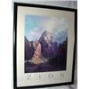 Image 1 : FRAMED POSTAL OF ZION NATIONAL PARK. 30"X24".