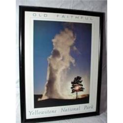 FRAMED POSTER "YELLOWSTONE NATIONAL PARK" 26"X20"