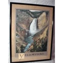 FRAMED POSTER OF "YELLOWSTONE" SHOWING A WATERFAL