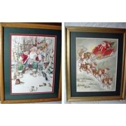 SET OF TWO CHRISTMAS PRINTS BY JODI JENSEN FRAMED