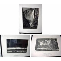 THREE FRAMED ANSEL ADAMS PHOTOGRAPHS OF YOSEMITE.