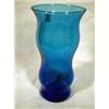 Image 1 : TRANSLUCENT COBALT GLASS VASE. 8"X3.75".
