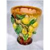 Image 1 : CRACKLE FINISHED VASE IN CARAMEL COLORS WITH RAIS