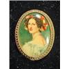 Image 1 : VINTAGE FASHION PORTRAIT PIN SET IN A GOLD METAL 