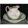 Image 1 : PORCELAIN WASH BOWL AND PITCHER HANDPAINTED IN A 