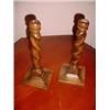Image 1 : BARLEY TWIST CANDLE STICKS WITH BROAD BASE 12".