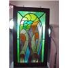 Image 1 : FRAMED STAINED GLASS WINDOW 43.5"X23"X18".