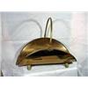 Image 1 : BRASS LOG HOLDER WITH HANDLE AND CLAW FEET. 9"X23
