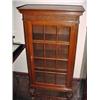 Image 1 : OAK CURIO CABINET WITH GLASS WINDOW PANE (9 PANES