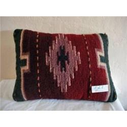 ZAPOTEC INDIAN WOVEN KNIFE EDGE STYLE PILLOW IN 1