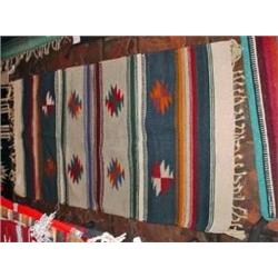 INDIAN WOVEN WOOL SADDLE BLANKET MADE IN MEXICO. 
