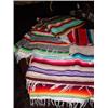 Image 1 : COLLECTION OF FOUR WOOL WOVEN STRIPED THROW RUGS 