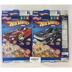 2 KELLOGGS HOT WHEELS CEREAL BOXES