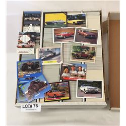 BOX OF ASSORTED VEHICLE TRADING CARDS - INCLUDING MONSTER TRUCKS
