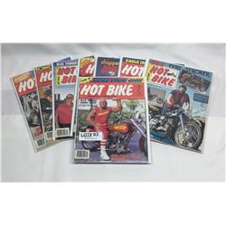 HOT BIKE MAGAZINES APRIL84 + JAN/APRIL/MAY/1986 + JAN/MARCH/JUNE/JULY 1987 IN PROTECTORS