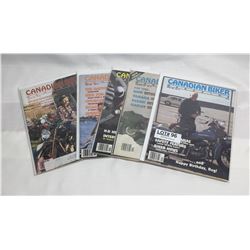 CANADIAN BIKER MAGAZINES IN PROTECTORS - FEB 1985 + APRIL 86 + MAY86 +JUNE86 + MARCH 1988