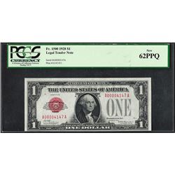 1928 $1 Legal Tender Note Fr.1500 PCGS New 62PPQ Low Serial Number