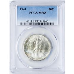 1941 Walking Liberty Half Dollar Coin PCGS MS65
