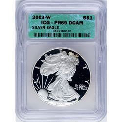 2003-W $1 Proof American Silver Eagle Coin ICG PR69DCAM