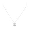 Image 1 : 14KT White Gold 0.50 ctw Diamond Heart Shaped Pendant with Chain