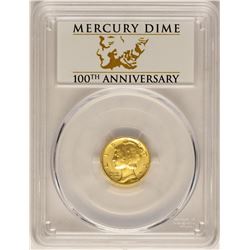 2016-W Mercury Dime Gold Centennial Commemorative Coin PCGS SP70 First Strike