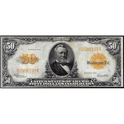 1922 $50 Gold Certificate Note