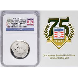 Opening Day 2014-S Proof Baseball Hall of Fame Half Dollar Coin NGC PF70