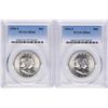 Image 1 : Lot of (2) 1954-S Franklin Half Dollar Coins PCGS MS64