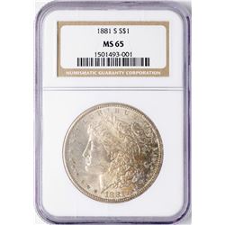 1881-S $1 Morgan Silver Dollar Coin NGC MS65