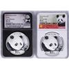 Image 1 : Lot of (2) 2018 China Panda Silver Coins NGC MS70 Early Releases