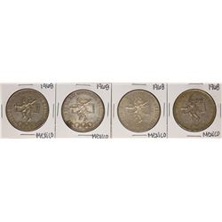Lot of (4) 1968 Mexico 25 Pesos Olympics Commemorative Coins