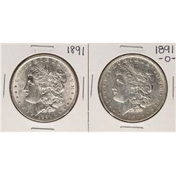 Lot of 1891 & 1891-O $1 Morgan Silver Dollar Coins