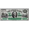 Image 1 : 1872 $50 State of South Carolina Revenue Bond Obsolete Note Low Serial Number