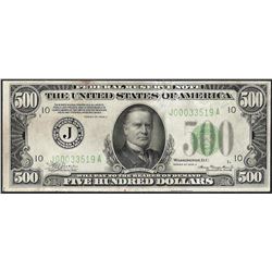 1934A $500 Federal Reserve Note Kansas City