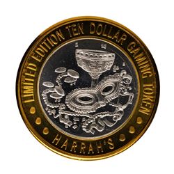 .999 Fine Silver Harrahs Casino Las Vegas, Nevada $10 Limited Edition Gaming Tok