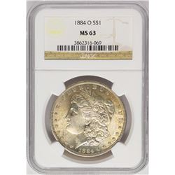 1884-O $1 Morgan Silver Dollar Coin NGC MS63 Nice Toning