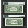 Image 2 : Lot of (2) 1957A $1 Silver Certificate Notes PMG Superb Gem Unc. 67EPQ